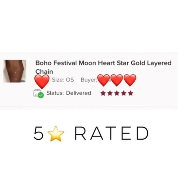 NEW Boho Dainty Moon Heart Star Gold Layered Chain Necklace A0107 - Picture 3 of 11